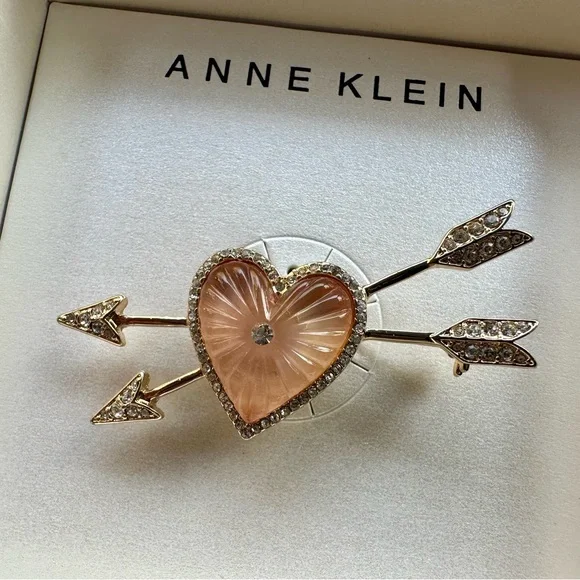 Anne Klein Heart Brooch with Arrow - Picture 2 of 7